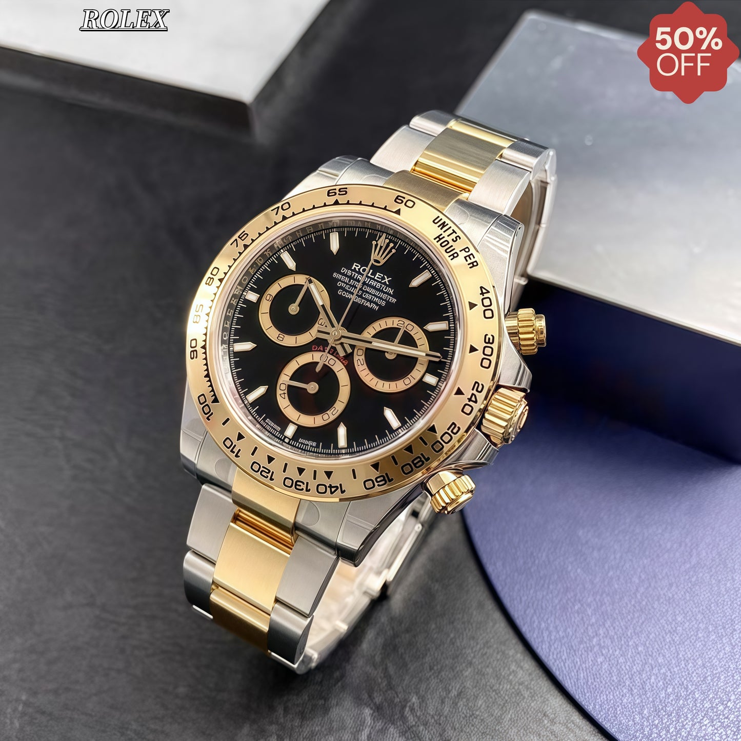 ROLEX 126503 New cosmic meter type Datona 18K gold luminous timing Swiss automatic mechanical men's watch m126503-0001 gold white strip engraved