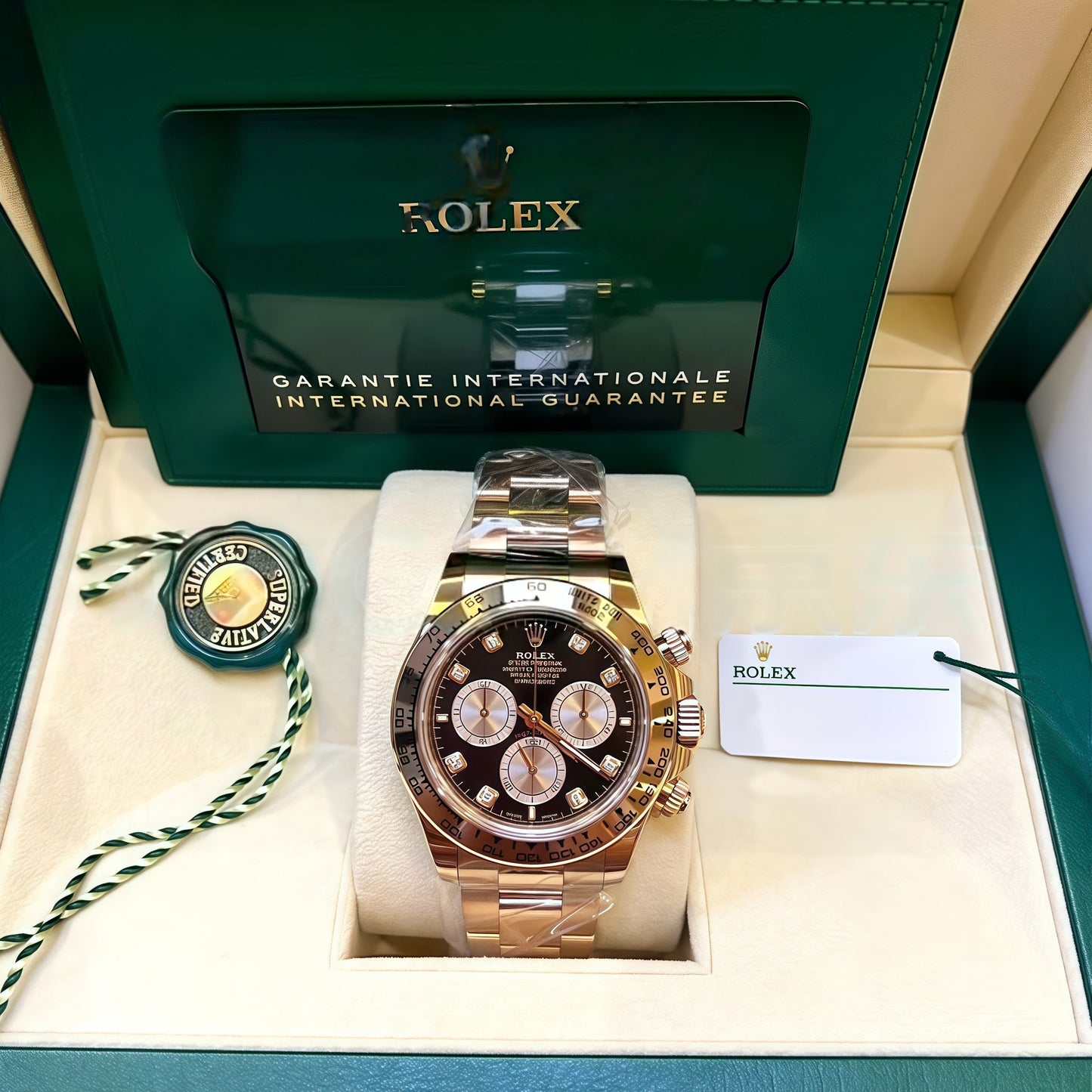 ROLEX watch Universe meter Datona series automatic mechanical 40mm luminous timing function Swiss men's watch M126505-0002 rose gold black disk