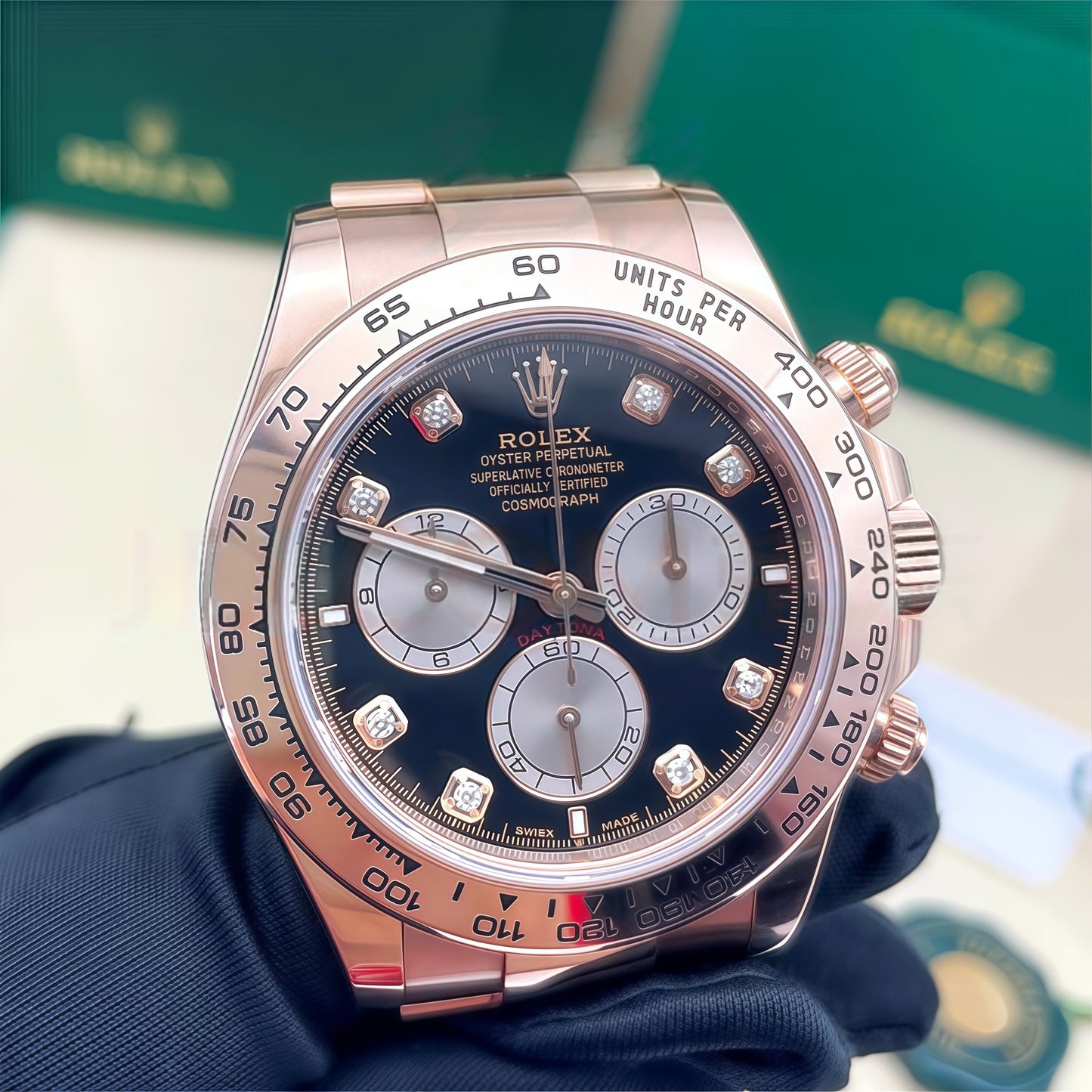 ROLEX watch Universe meter Datona series automatic mechanical 40mm luminous timing function Swiss men's watch M126505-0002 rose gold black disk