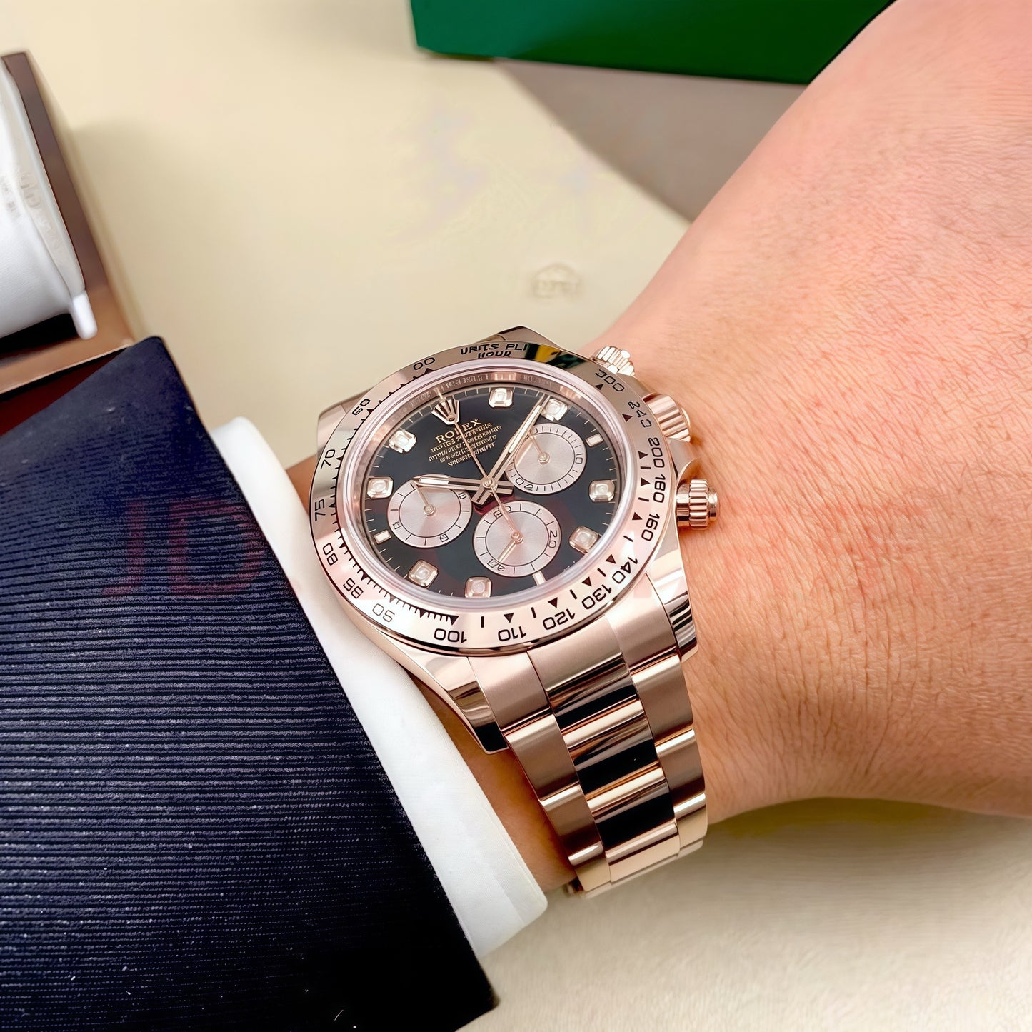 ROLEX watch Universe meter Datona series automatic mechanical 40mm luminous timing function Swiss men's watch M126505-0002 rose gold black disk